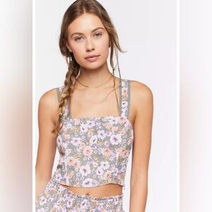 Floral Print Crop Top - like new!